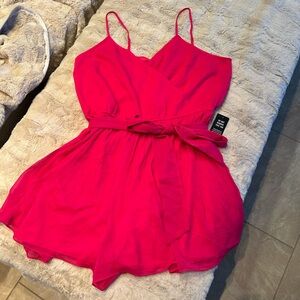 Express Pink romper  One Piece with pleated Design size Large